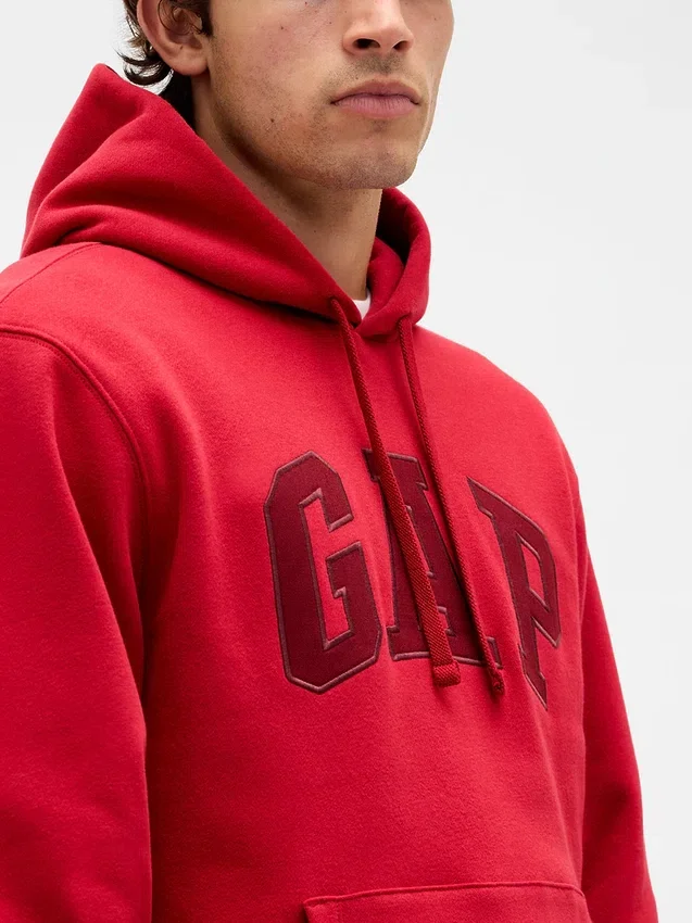 Hoodie för vuxna med Vintagesoft Arch Logo