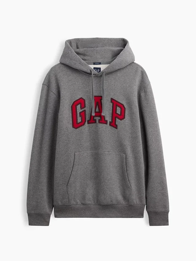 Hoodie för vuxna med Vintagesoft Arch Logo