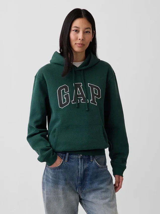 Hoodie för vuxna med Vintagesoft Arch Logo