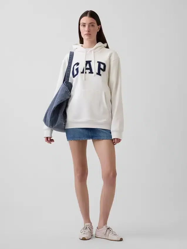 Hoodie för vuxna med Vintagesoft Arch Logo