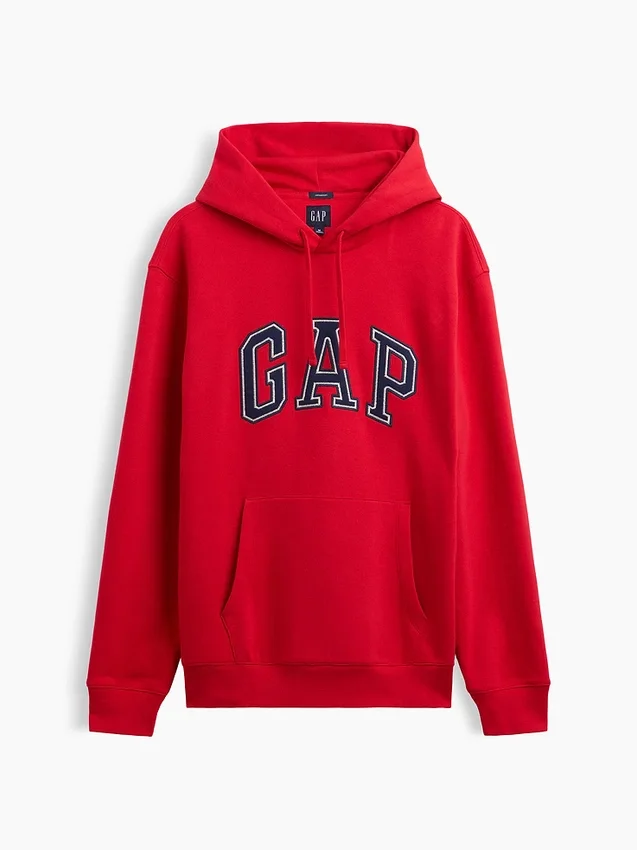 Hoodie för vuxna med Vintagesoft Arch Logo