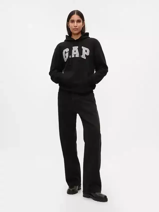 Hoodie för vuxna med Vintagesoft Arch Logo