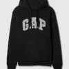Hoodie för vuxna med Vintagesoft Arch Logo