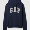 Hoodie för vuxna med Vintagesoft Arch Logo