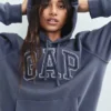 Hoodie för vuxna med Vintagesoft Arch Logo