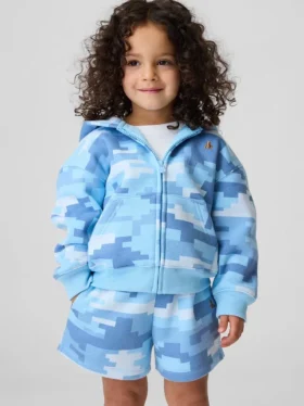 Hoodie med dragkedja för Baby & Småbarn i Vintagesoft-kamouflage