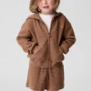 Hoodie med dragkedja i våffelstickat för Baby & Småbarn