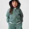Hoodie med dragkedja i våffelstickat för Baby & Småbarn