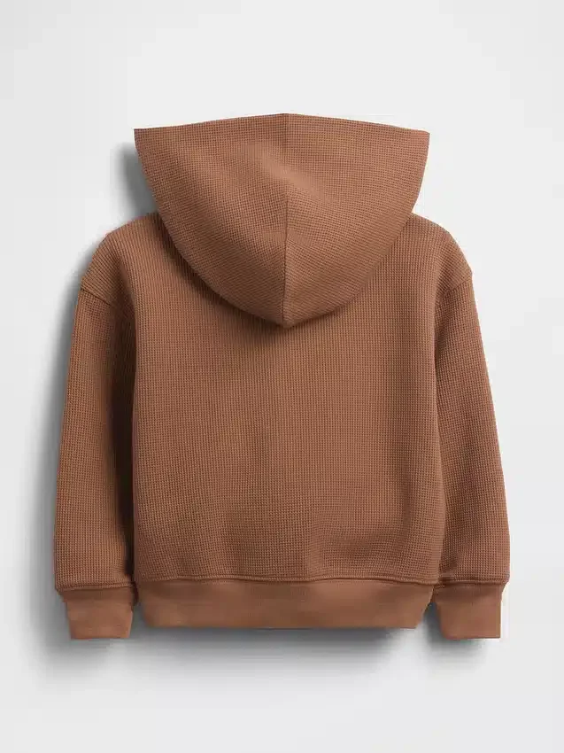 Hoodie med dragkedja i våffelstickat för Baby & Småbarn
