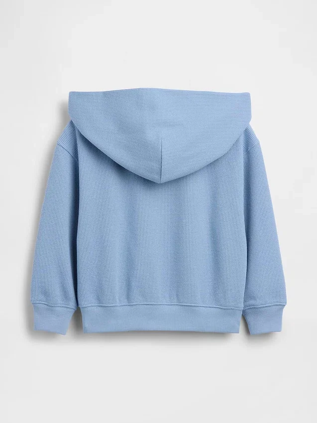 Hoodie med dragkedja i våffelstickat för Baby & Småbarn
