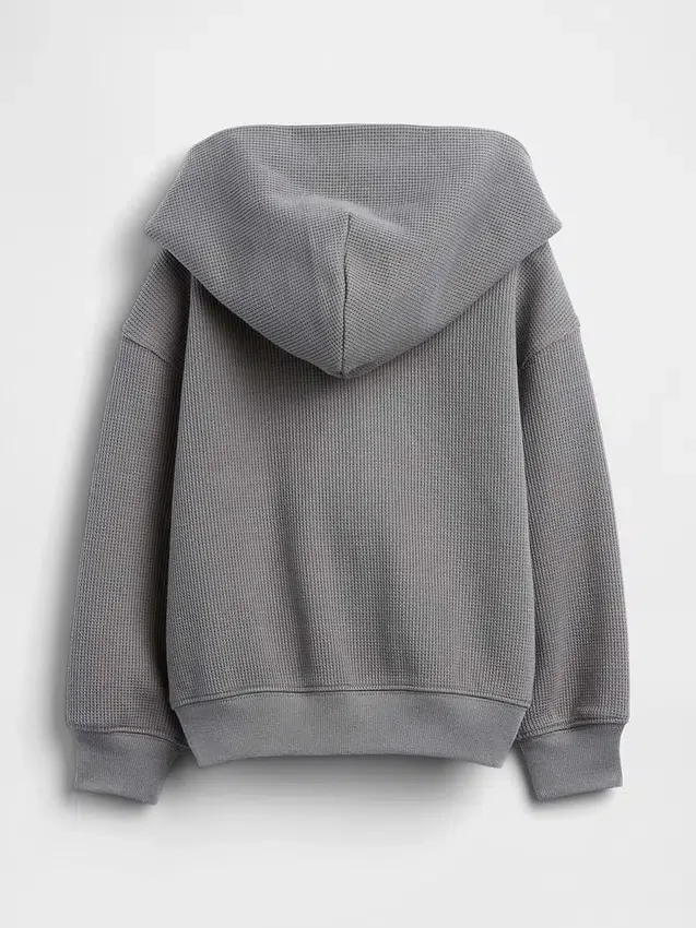 Hoodie med dragkedja i våffelstickat för Baby & Småbarn