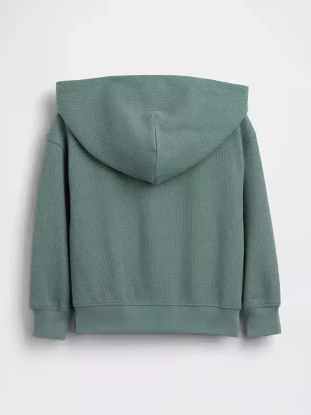 Hoodie med dragkedja i våffelstickat för Baby & Småbarn