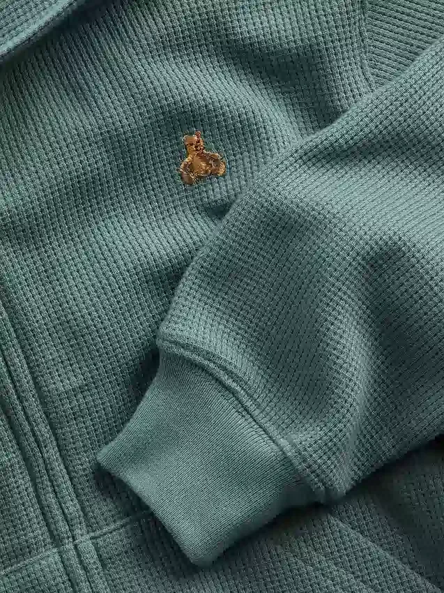 Hoodie med dragkedja i våffelstickat för Baby & Småbarn