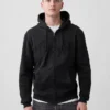 Hoodie med dragkedja och Vintagesoft Arch Logo för vuxna