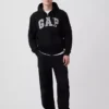 Hoodie med dragkedja och Vintagesoft Arch Logo för vuxna
