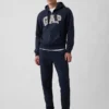 Hoodie med dragkedja och Vintagesoft Arch Logo för vuxna