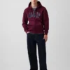 Hoodie med dragkedja och Vintagesoft Arch Logo för vuxna