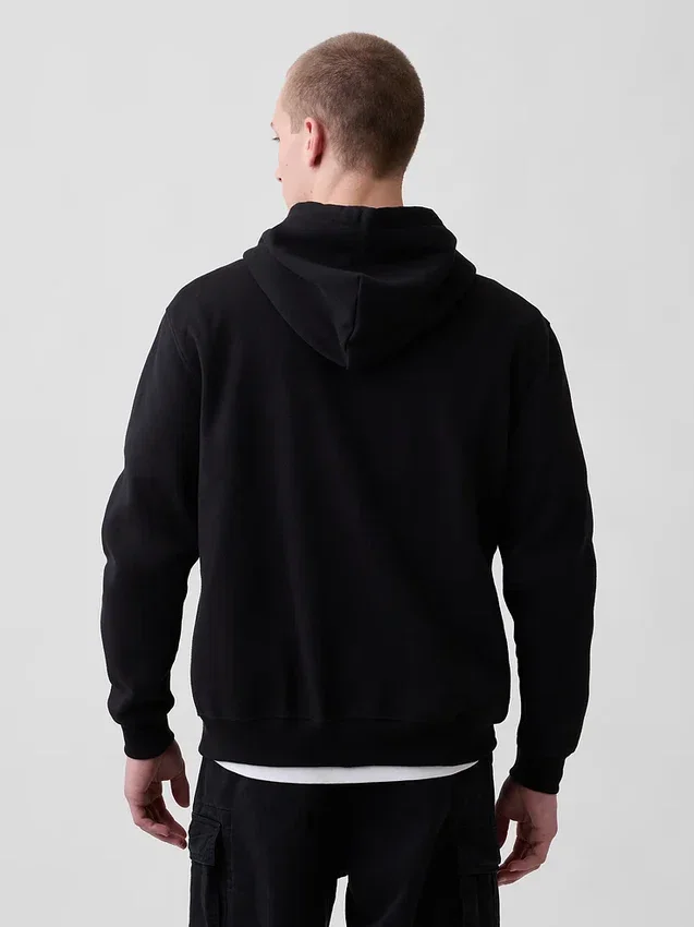 Hoodie med dragkedja och Vintagesoft Arch Logo för vuxna