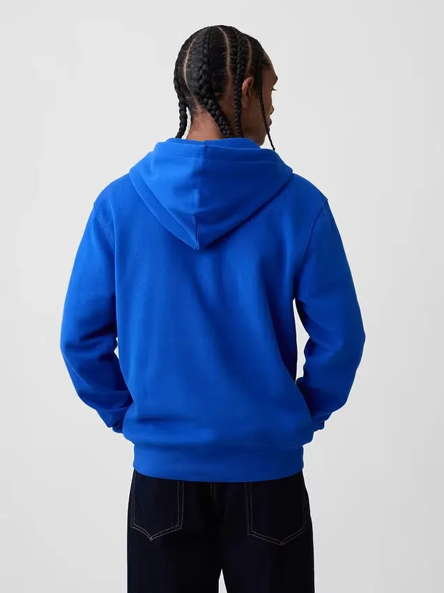 Hoodie med dragkedja och Vintagesoft Arch Logo för vuxna