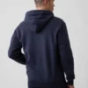 Hoodie med dragkedja och Vintagesoft Arch Logo för vuxna