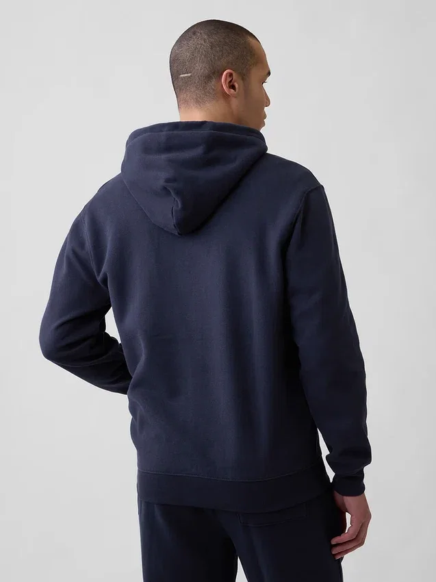 Hoodie med dragkedja och Vintagesoft Arch Logo för vuxna