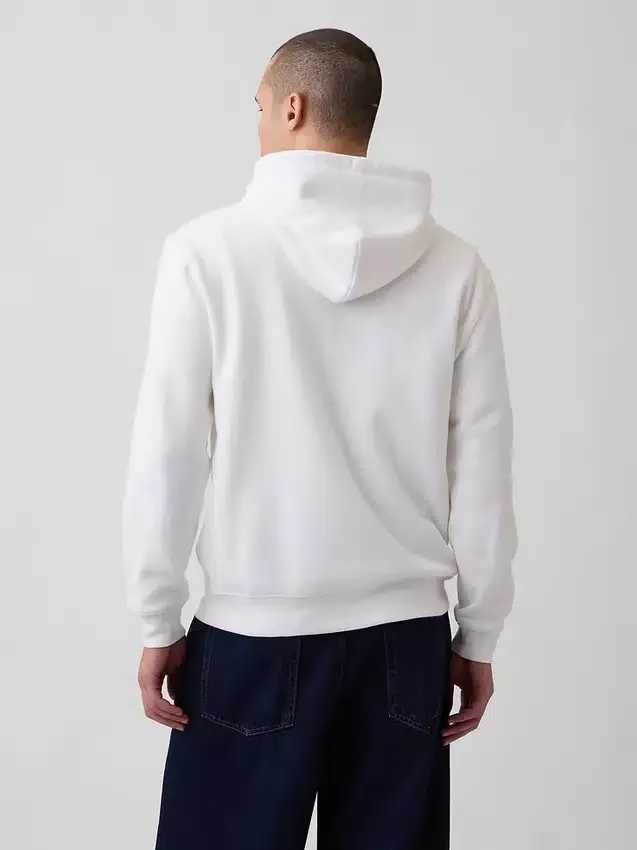 Hoodie med dragkedja och Vintagesoft Arch Logo för vuxna