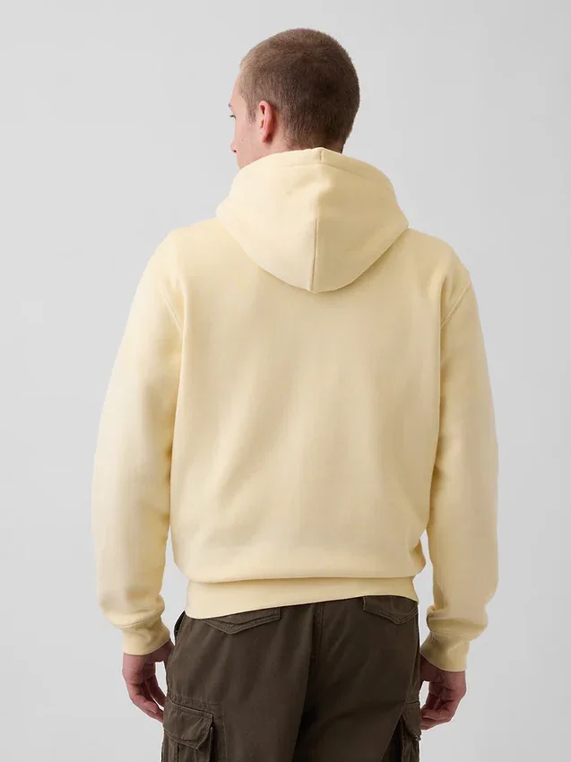 Hoodie med dragkedja och Vintagesoft Arch Logo för vuxna