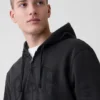 Hoodie med dragkedja och Vintagesoft Arch Logo för vuxna