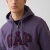 Hoodie med dragkedja och Vintagesoft Arch Logo för vuxna