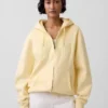 Hoodie med dragkedja och Vintagesoft Arch Logo för vuxna