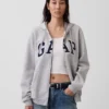 Hoodie med dragkedja och Vintagesoft Arch Logo för vuxna