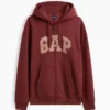 Hoodie med dragkedja och Vintagesoft Arch Logo för vuxna