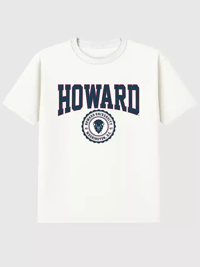 Howard University Collegiate Seal – mörk grafisk T-shirt