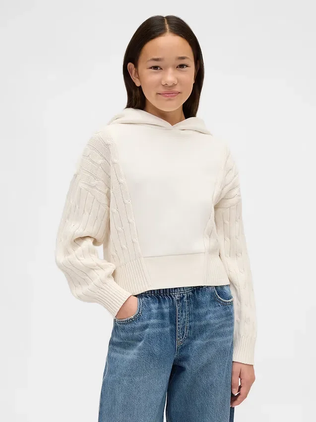 Huvtröja för barn i Vintagesoft-blandmaterial