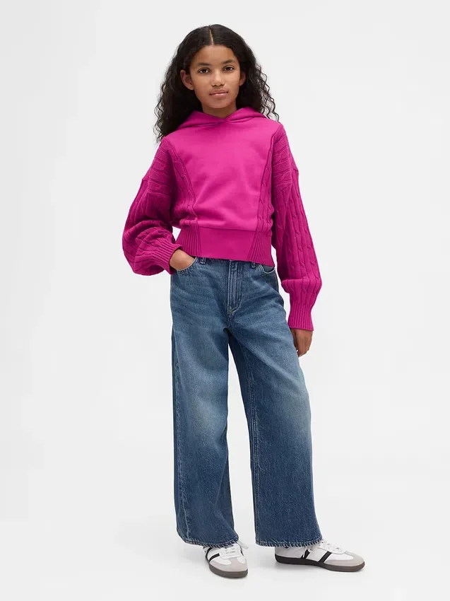 Huvtröja för barn i Vintagesoft-blandmaterial