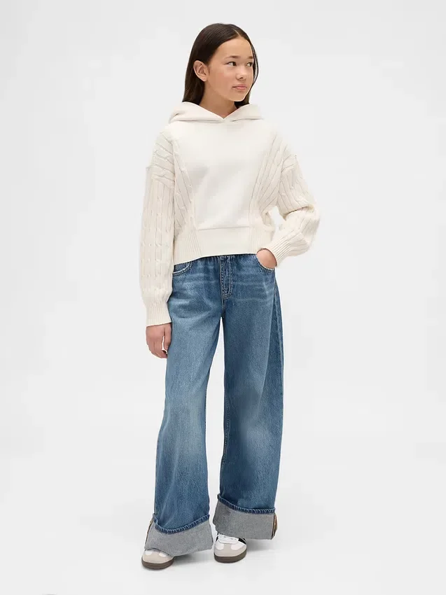 Huvtröja för barn i Vintagesoft-blandmaterial