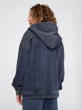 Icon-tröja med huva för barn i denim