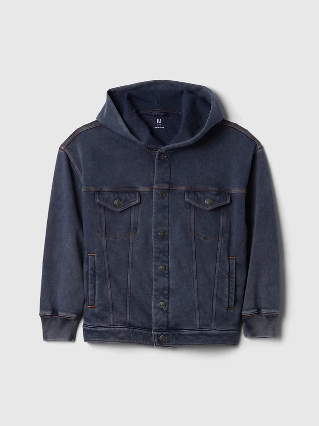 Icon-tröja med huva för barn i denim