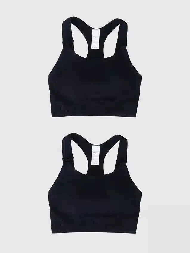 Ingrid and Isabel Basics sömlös amningssport-BH för mammakläder, 2-pack