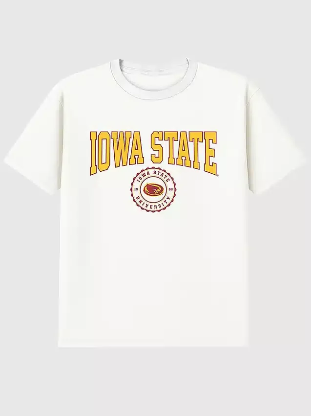 Iowa State University Collegiate Seal – T-shirt med mörk grafisk tryck