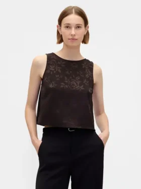 Jacquard-tanktop med kort passform