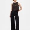 Jacquard-tanktop med kort passform