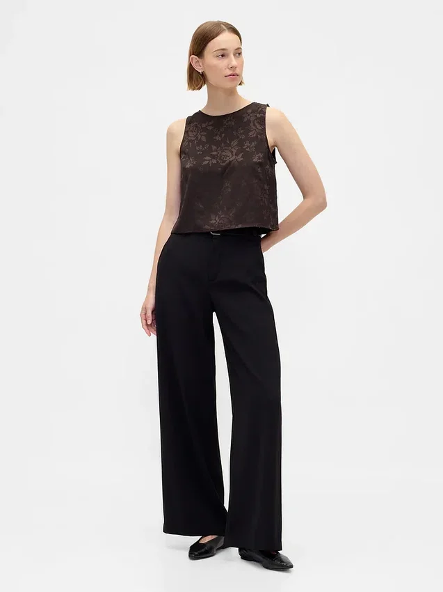 Jacquard-tanktop med kort passform