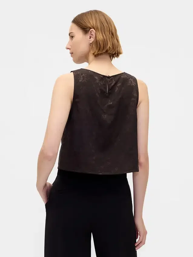 Jacquard-tanktop med kort passform