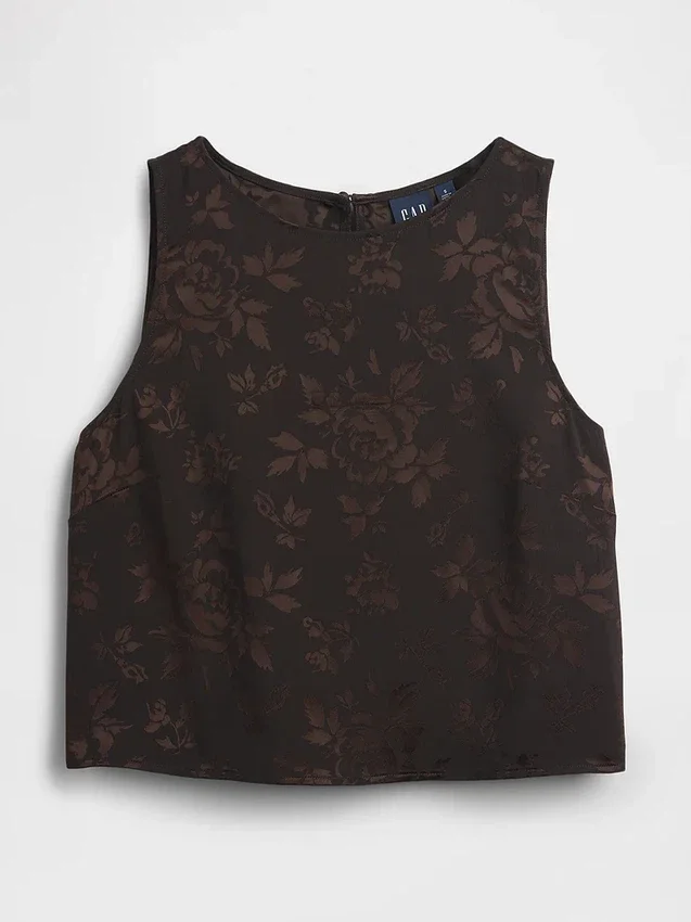 Jacquard-tanktop med kort passform