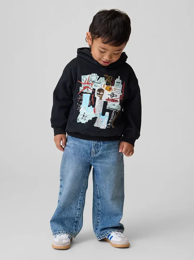 Jean-Michel Basquiat Vintagesoft-hoodie för småbarn