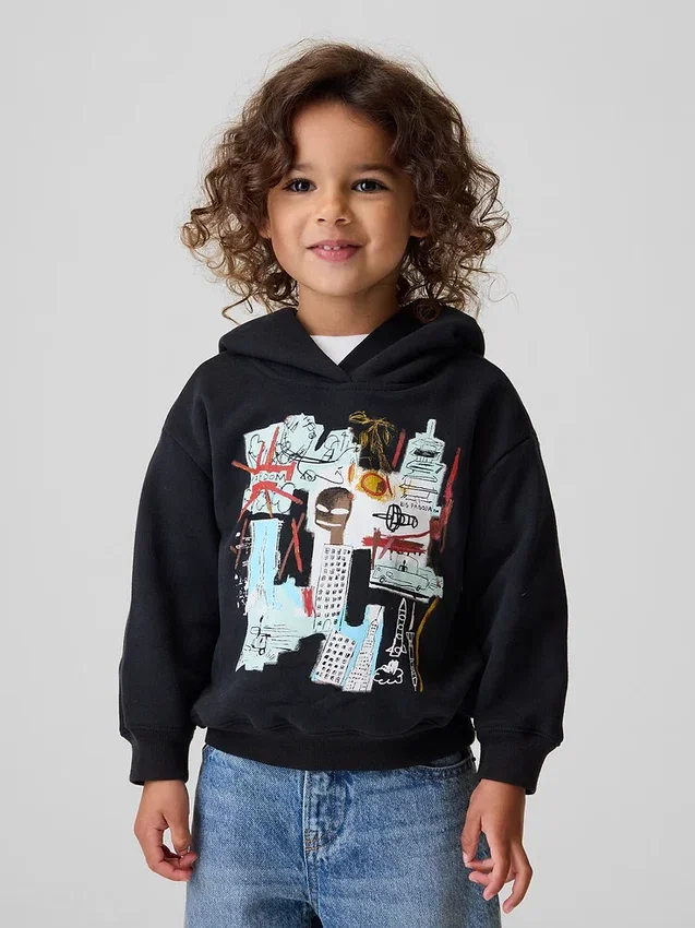 Jean-Michel Basquiat Vintagesoft-hoodie för småbarn