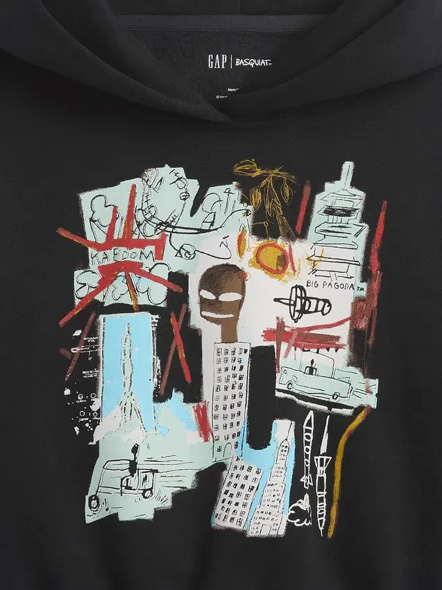 Jean-Michel Basquiat Vintagesoft-hoodie för småbarn