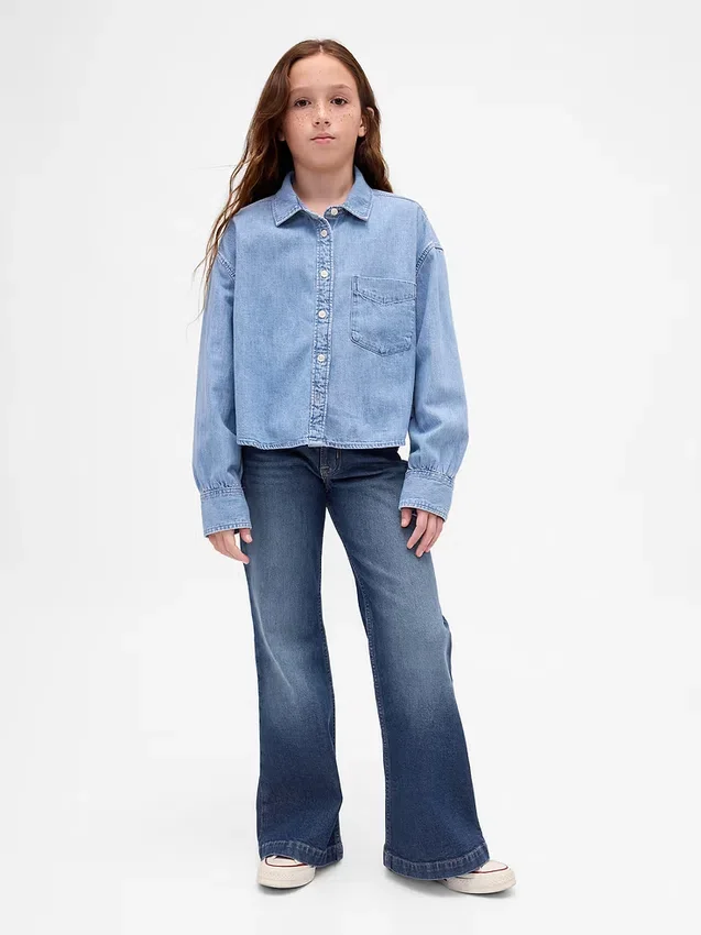 Jeans för barn med låg midja och avslappnad utsvängd passform