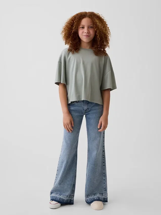 Jeans för barn med låg midja och avslappnad utsvängd passform